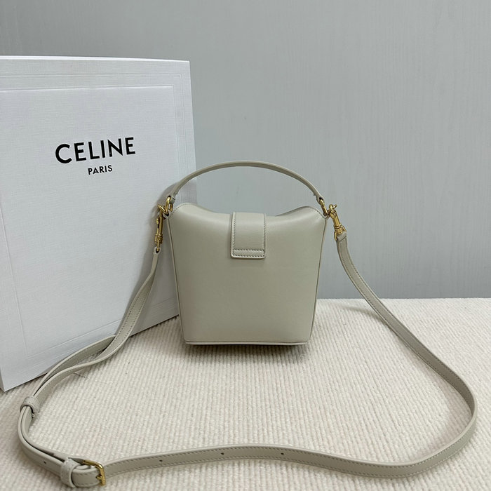 Celine Mini Bucket Triomphe 10K943 Light Grey