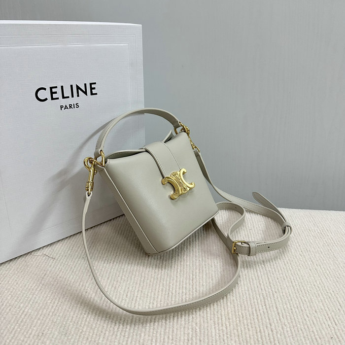 Celine Mini Bucket Triomphe 10K943 Light Grey