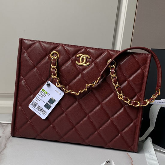 Chanel Small Tote AS4940 Burgundy