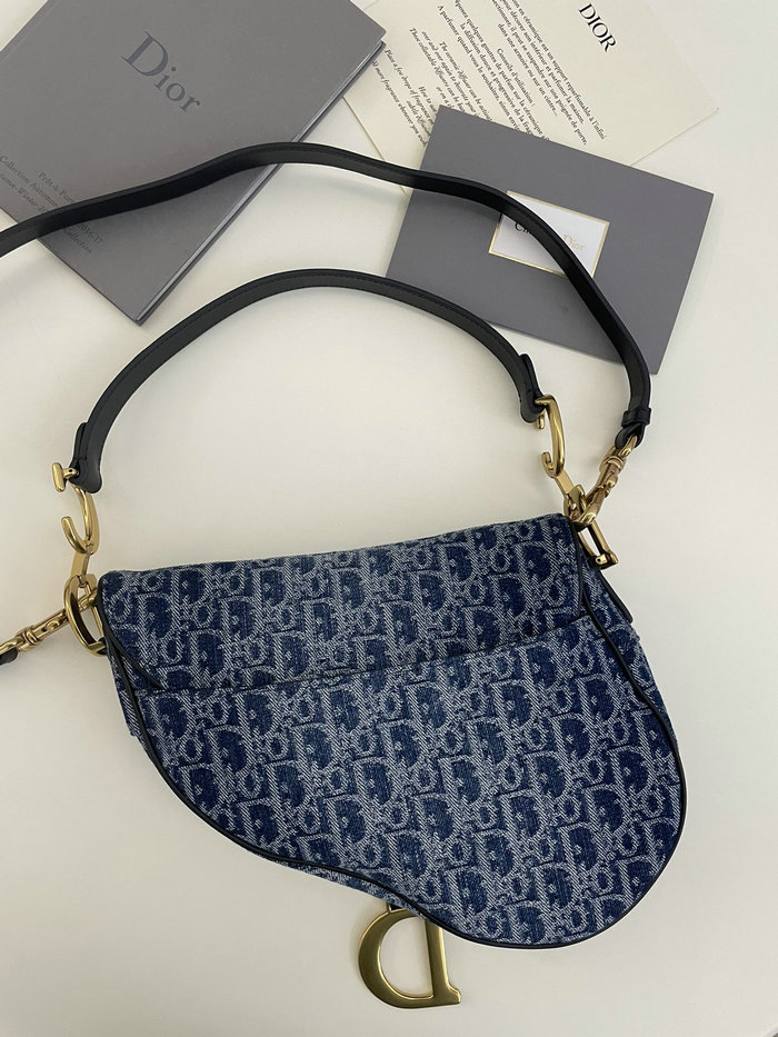 Dior Blue Denim Saddle Bag M8006