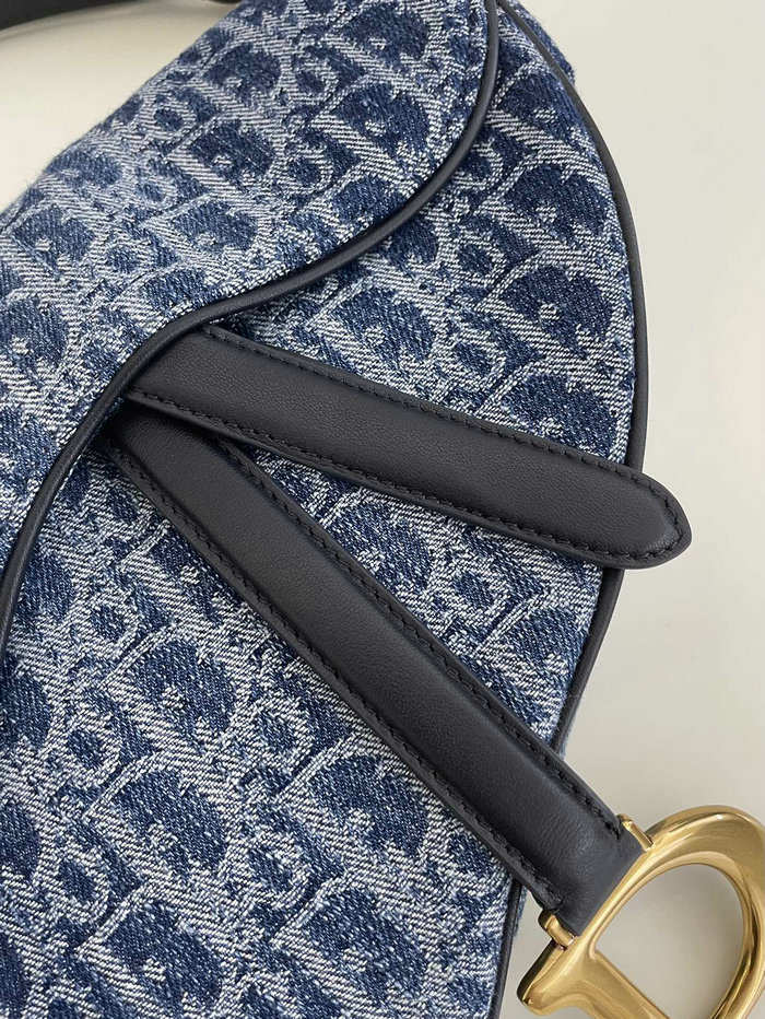 Dior Blue Denim Saddle Bag M8006