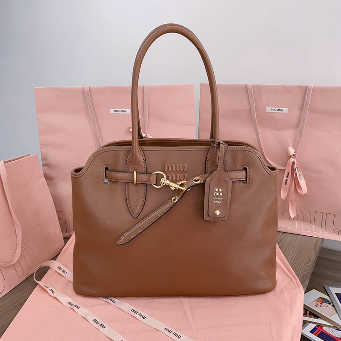 Miu Miu Aventure Nappa Leather Bag 5BG291 Brown