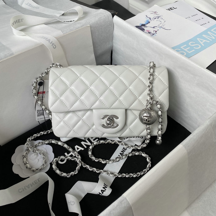 Small Chanel Flap Bag AS1787 White