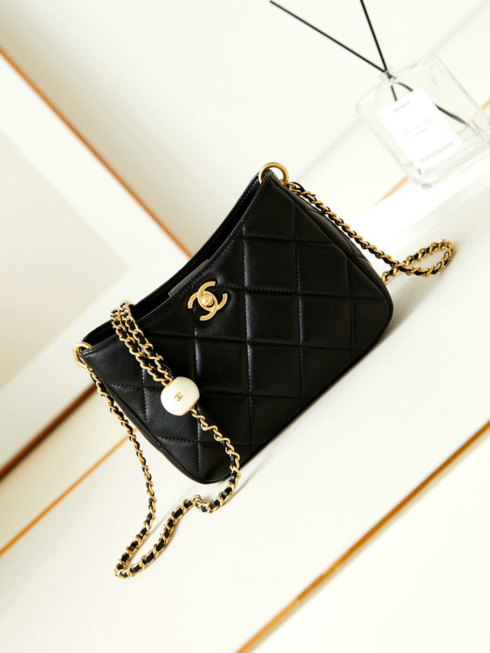 Small Chanel Lambskin Hobo Bag AS4859 Black