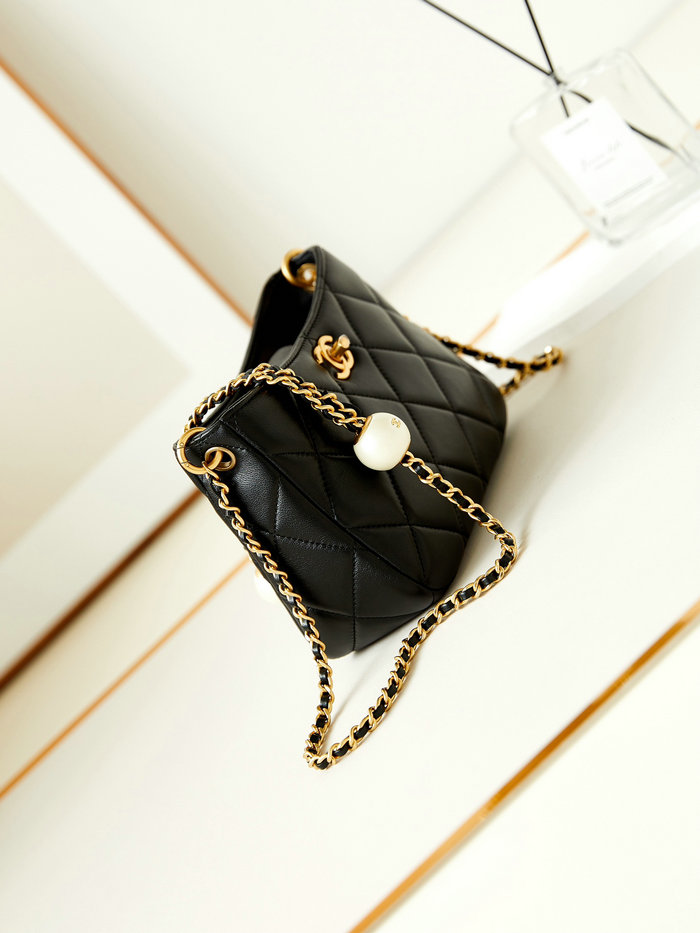 Small Chanel Lambskin Hobo Bag AS4859 Black