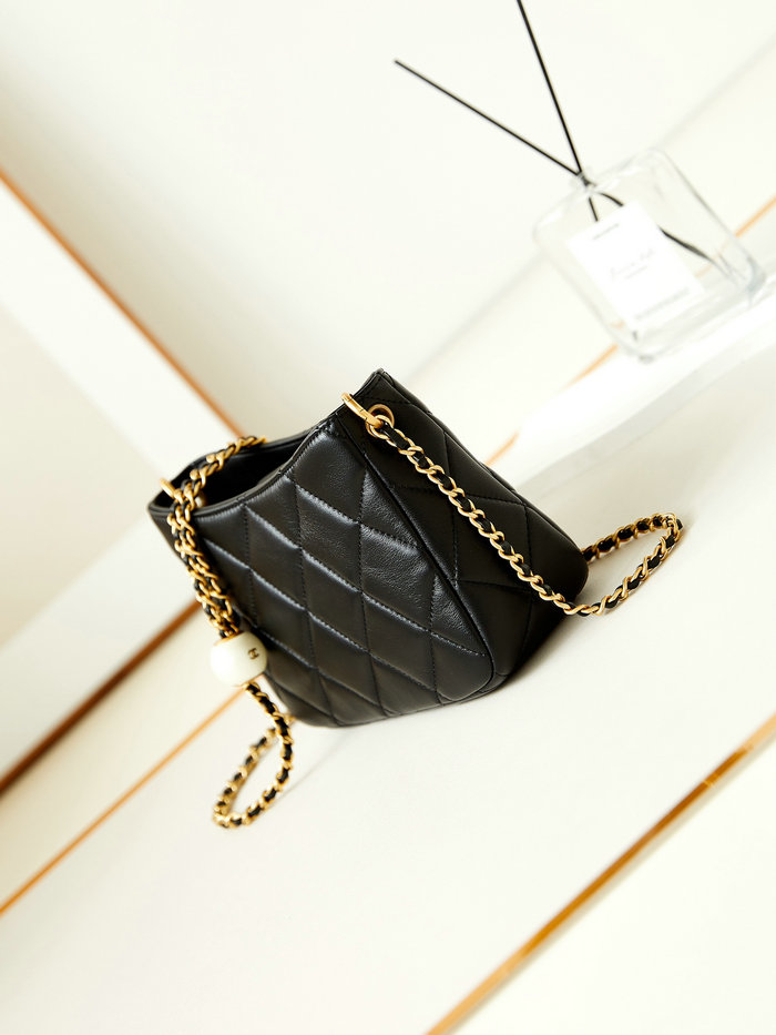 Small Chanel Lambskin Hobo Bag AS4859 Black