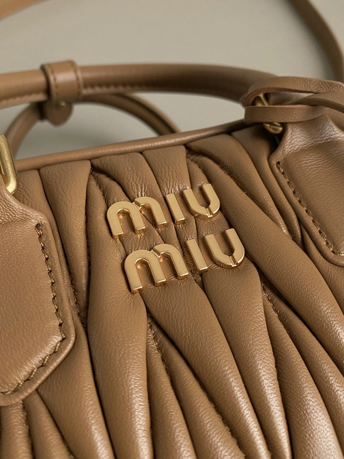 Small Miu Miu Arcadie Bag 5BB142 Caramel