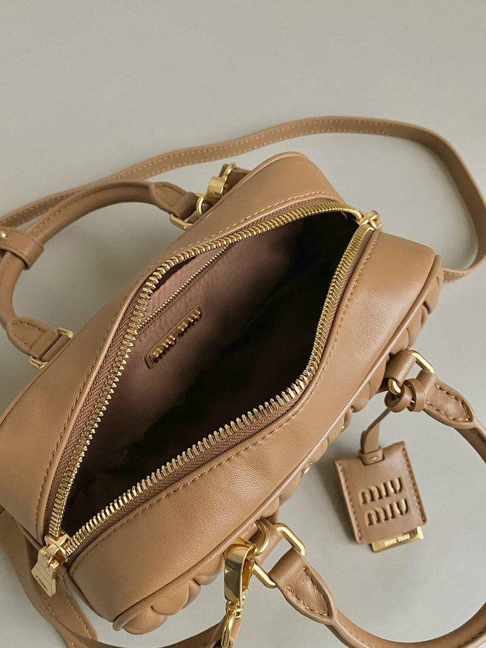 Small Miu Miu Arcadie Bag 5BB142 Caramel