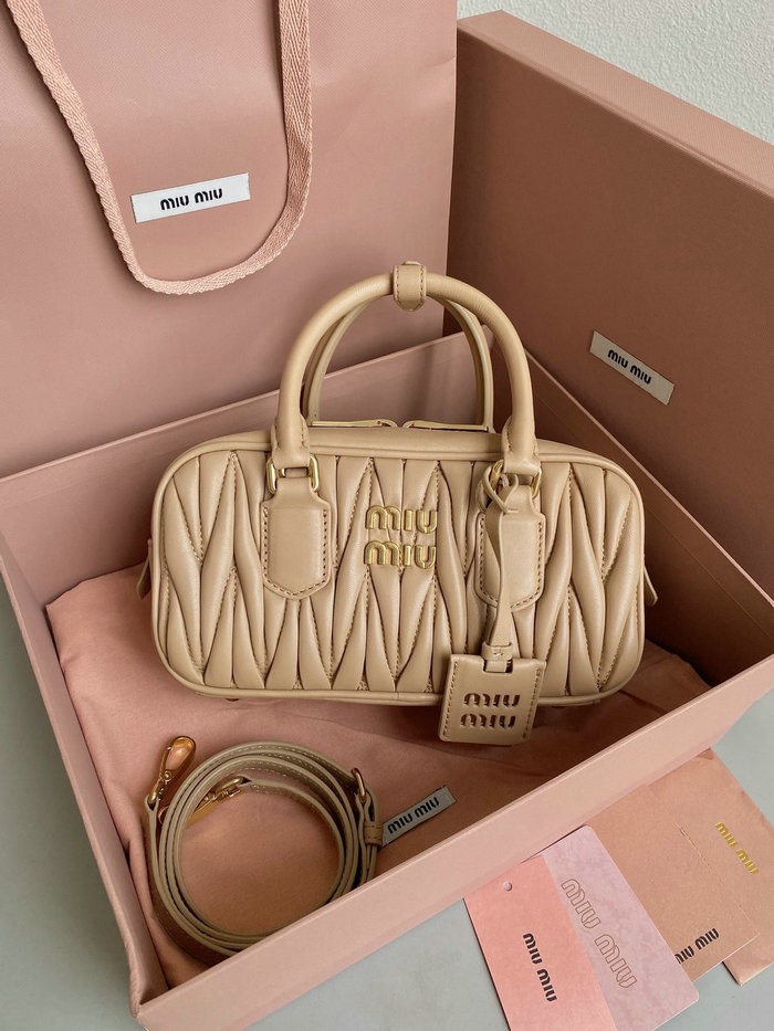 Small Miu Miu Arcadie Bag 5BB142 Sand Beige