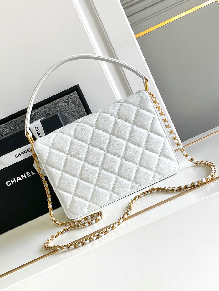 Chanel Flap Bag with Top Handle AS4039 White