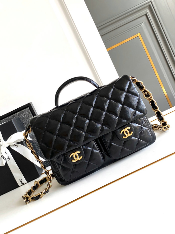 Chanel Flap Bag with Top Handle Black AS4993