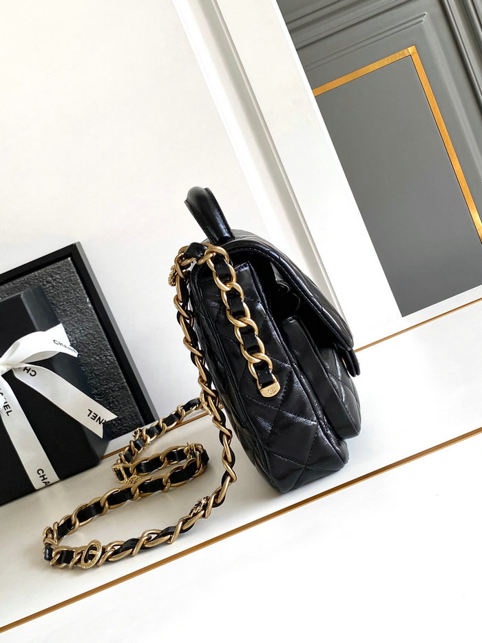 Chanel Flap Bag with Top Handle Black AS4993