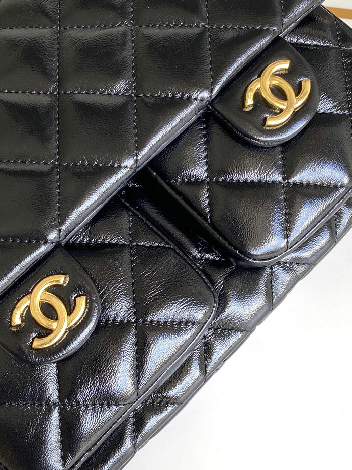 Chanel Flap Bag with Top Handle Black AS4993