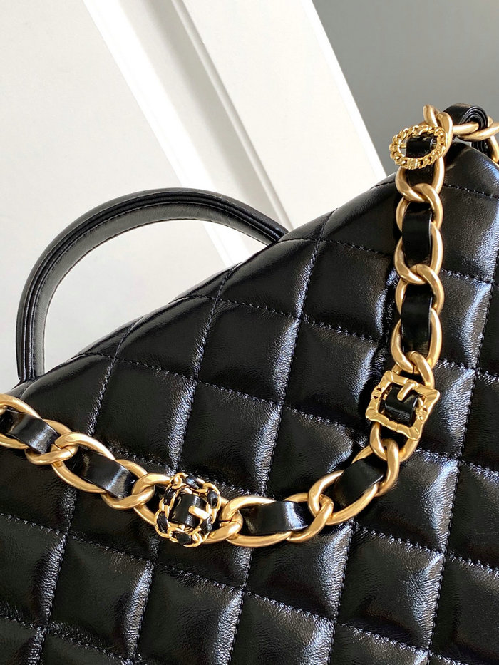 Chanel Flap Bag with Top Handle Black AS4993