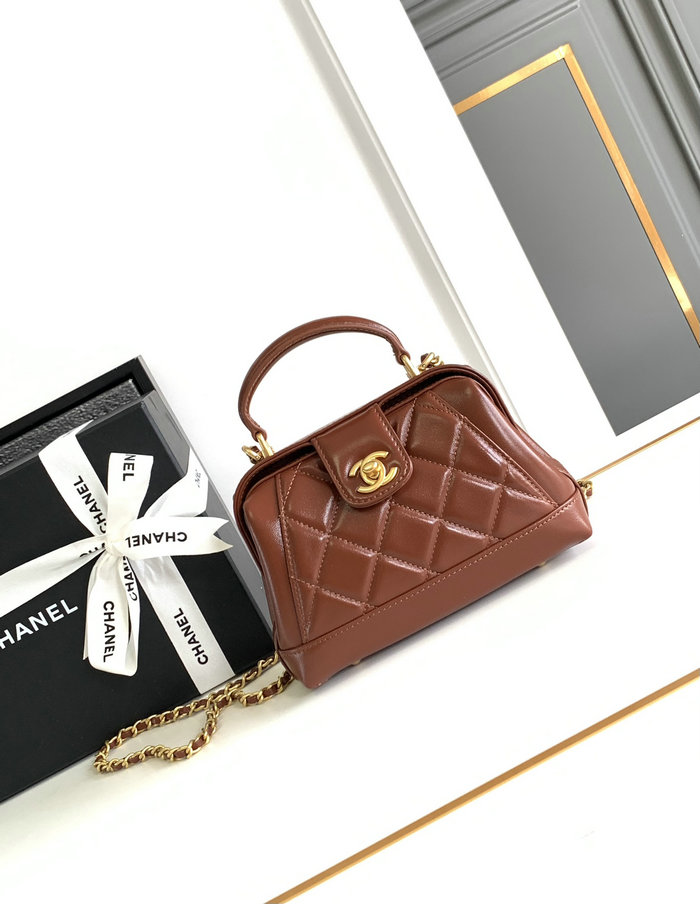 Chanel Mini Bag with Top Handle AS4958 Brown