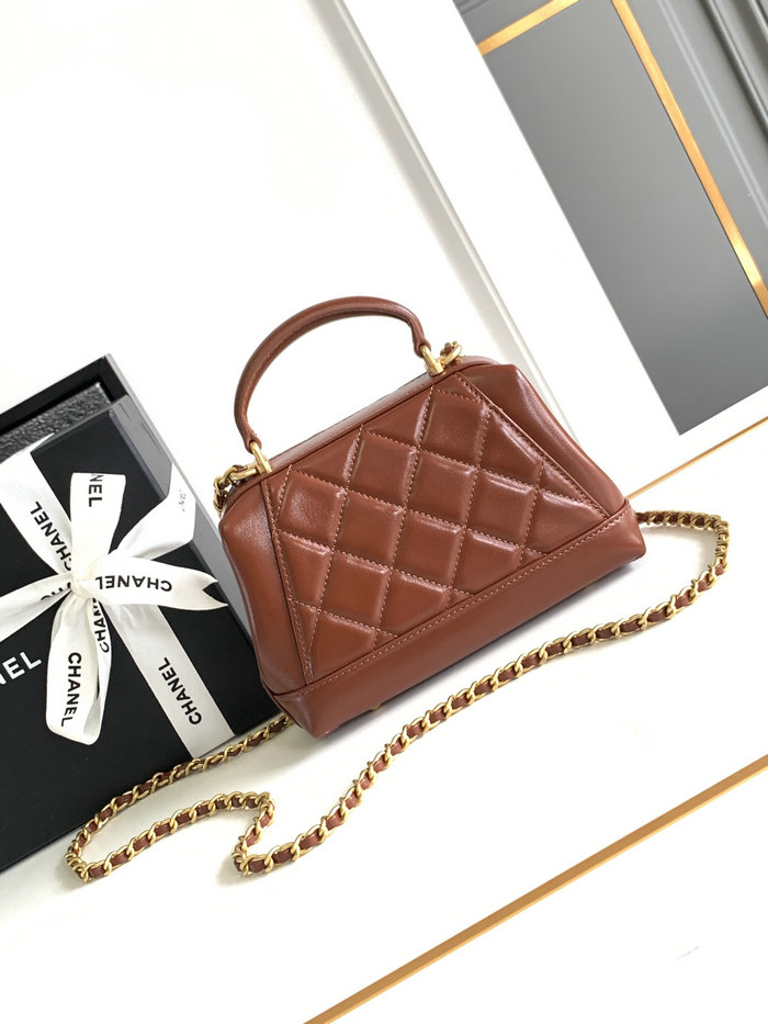 Chanel Mini Bag with Top Handle AS4958 Brown