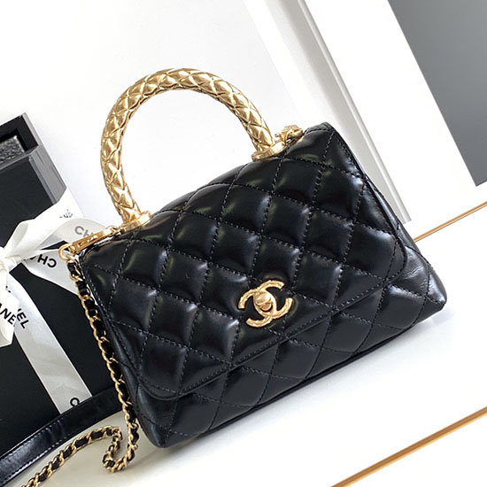 Chanel Mini Coco Handle Bag Black AS2215