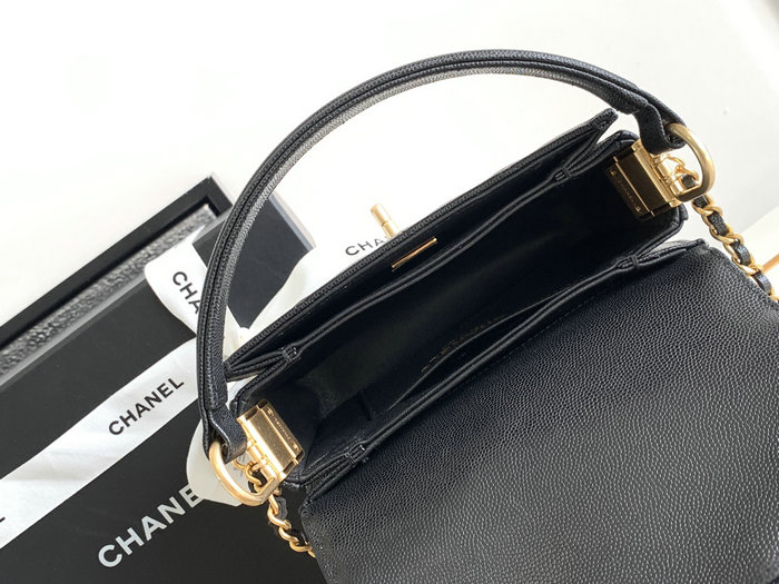 Chanel Mini Flap Bag with Top Handle AS4037 Black