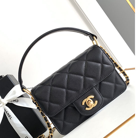 Chanel Mini Flap Bag with Top Handle AS4037 Black