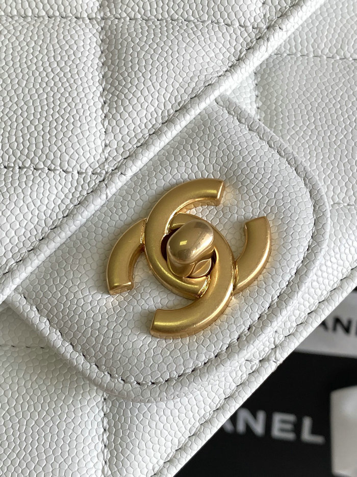 Chanel Mini Flap Bag with Top Handle AS4037 White