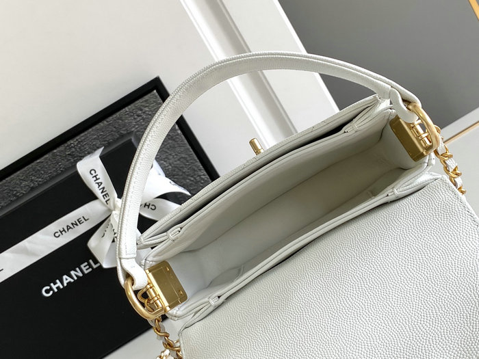 Chanel Mini Flap Bag with Top Handle AS4037 White