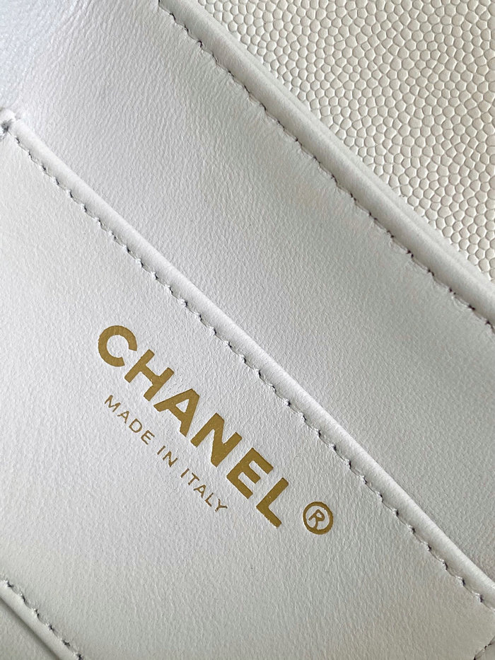 Chanel Mini Flap Bag with Top Handle AS4037 White