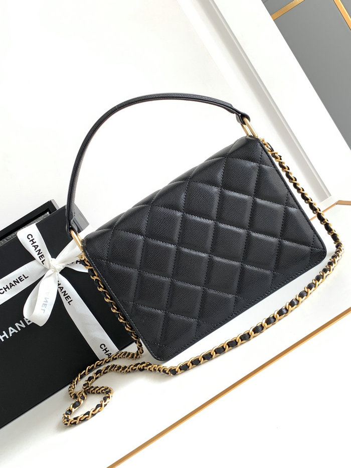 Chanel Small Flap Bag with Top Handle AS4038 Black