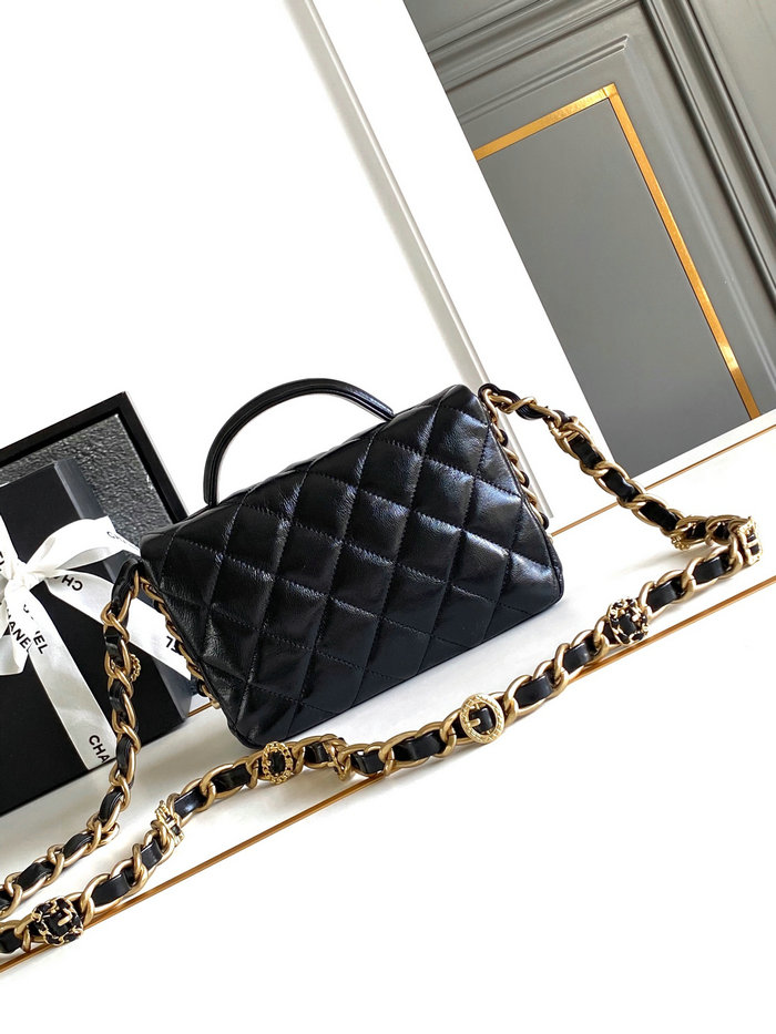 Chanel Small Flap Bag with Top Handle Black AS4992