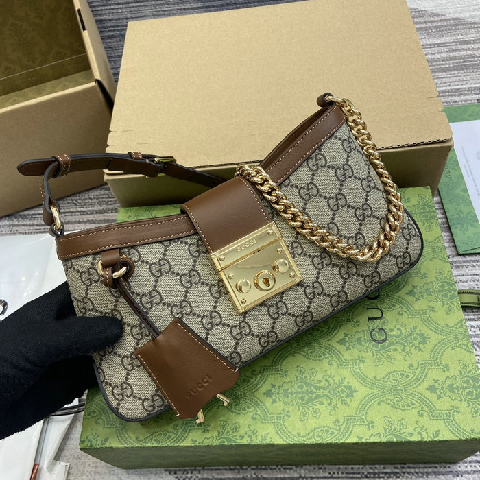 Gucci Padlock Small Shoulder Bag 811705 Brown