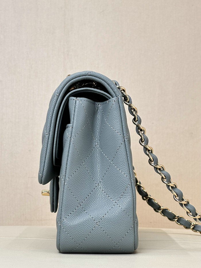 Medium Chanel Grained Calfskin Flap Bag A01112 Dark Blue