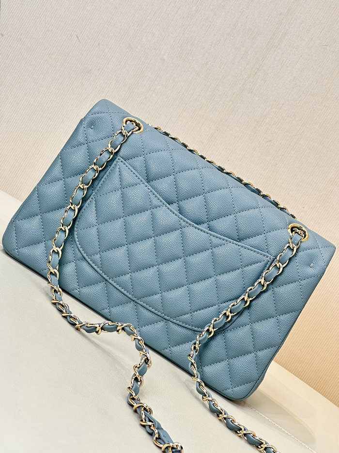 Medium Chanel Grained Calfskin Flap Bag A01112 Dark Blue