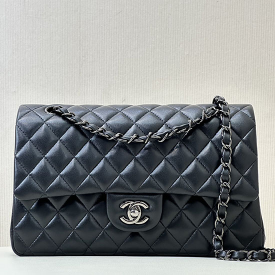 Medium Chanel Lambskin Flap Bag A01112 Black