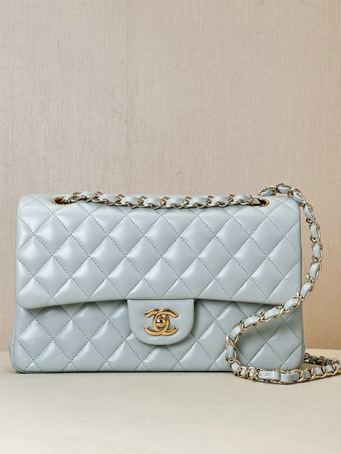 Medium Chanel Lambskin Flap Bag A01112 Light Blue