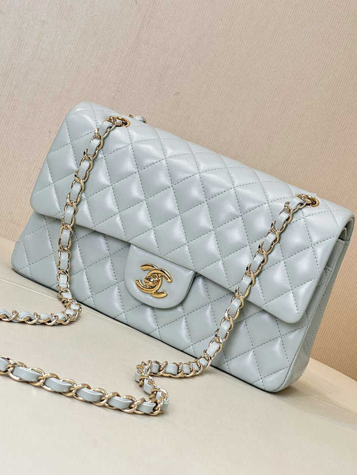 Medium Chanel Lambskin Flap Bag A01112 Light Blue