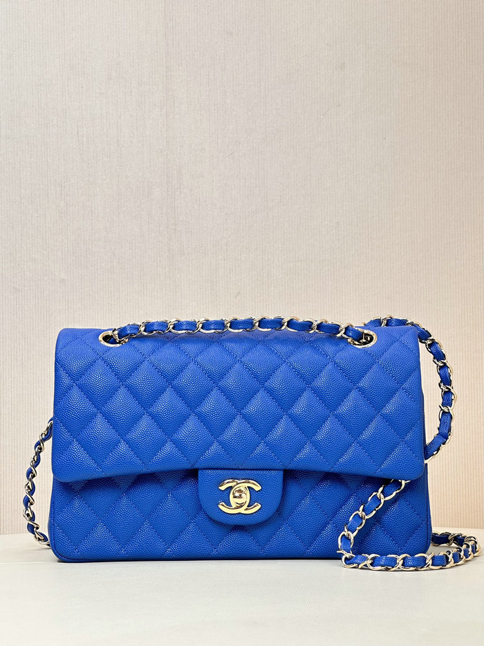 Small Chanel Grained Calfskin Flap Bag A01117 Electric Blue