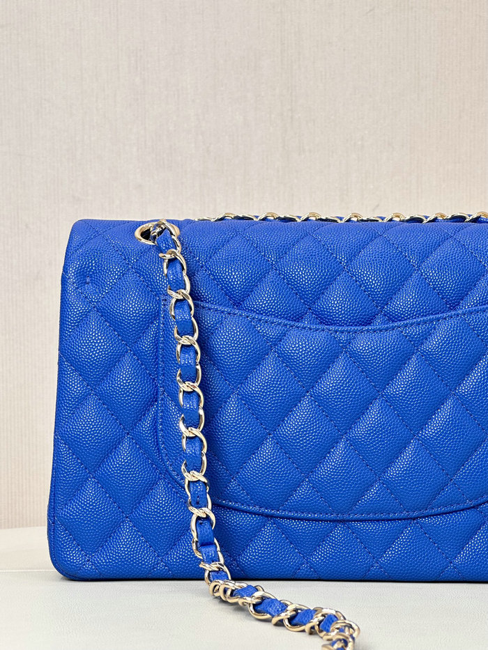 Small Chanel Grained Calfskin Flap Bag A01117 Electric Blue