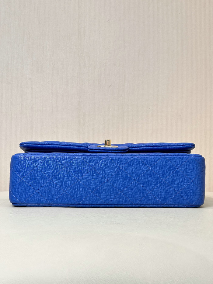 Small Chanel Grained Calfskin Flap Bag A01117 Electric Blue