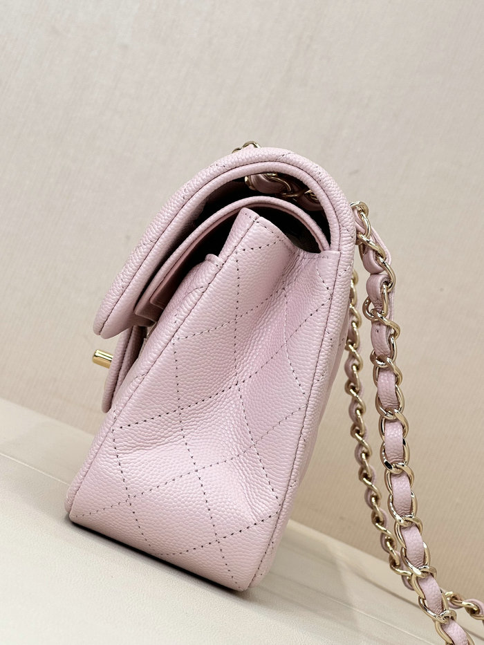 Small Chanel Grained Calfskin Flap Bag A01117 Pink