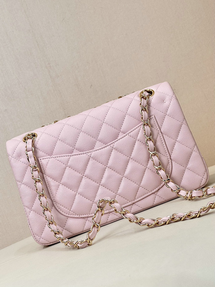 Small Chanel Grained Calfskin Flap Bag A01117 Pink