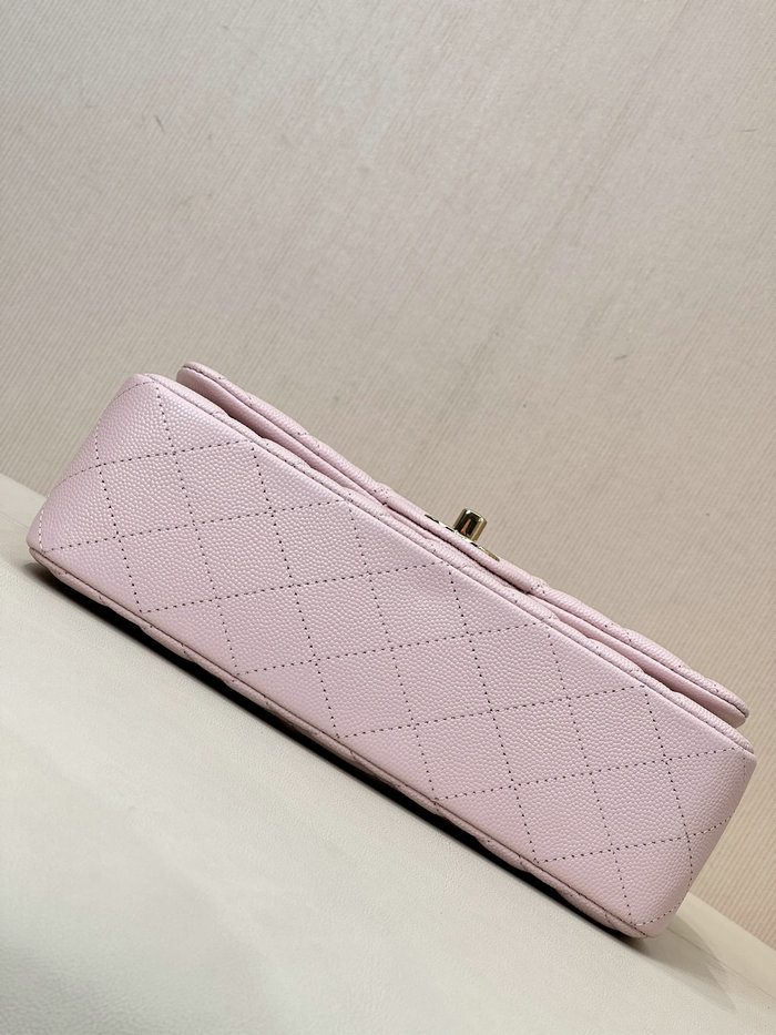 Small Chanel Grained Calfskin Flap Bag A01117 Pink