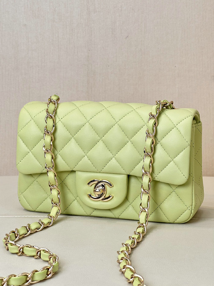 Small Chanel Lambskin Flap Bag A01116 Green