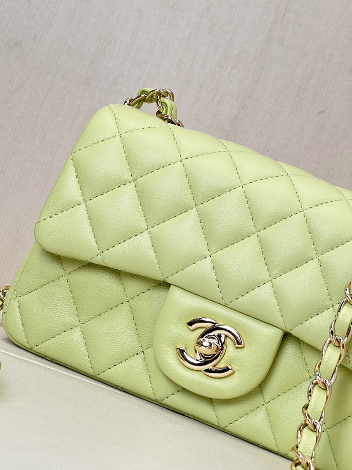 Small Chanel Lambskin Flap Bag A01116 Green