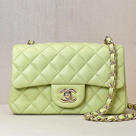 Small Chanel Lambskin Flap Bag A01116 Green