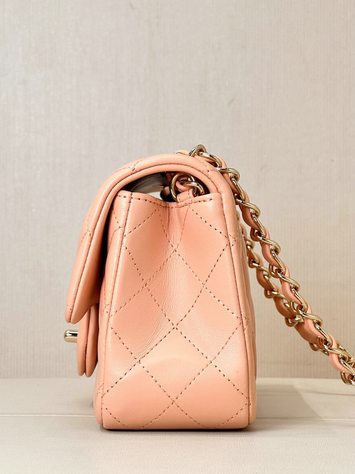 Small Chanel Lambskin Flap Bag A01116 Nude