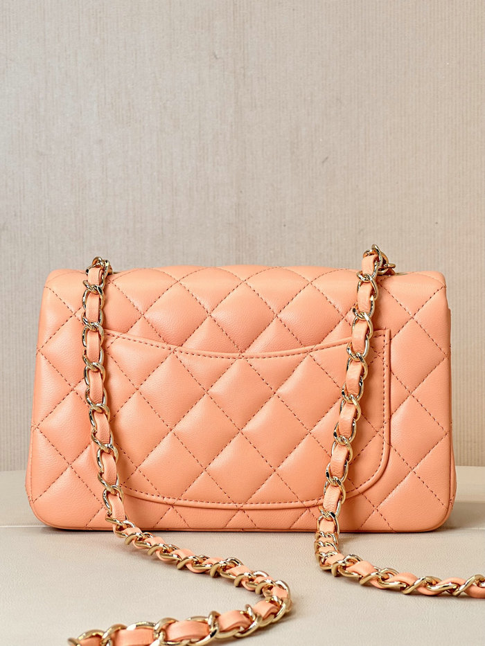 Small Chanel Lambskin Flap Bag A01116 Nude