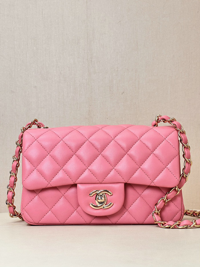 Small Chanel Lambskin Flap Bag A01116 Peach