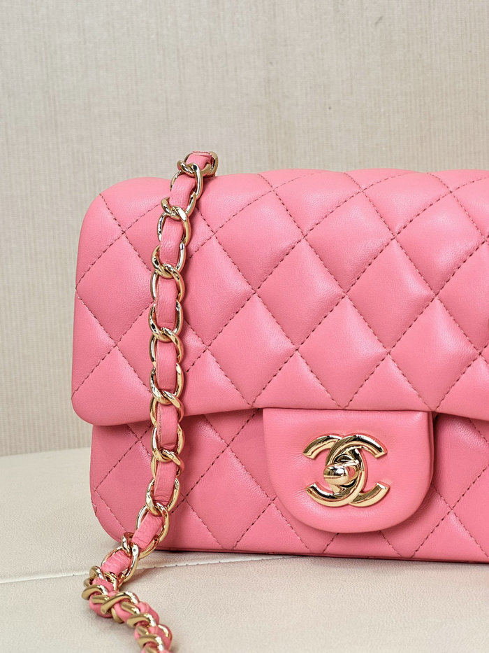 Small Chanel Lambskin Flap Bag A01116 Peach