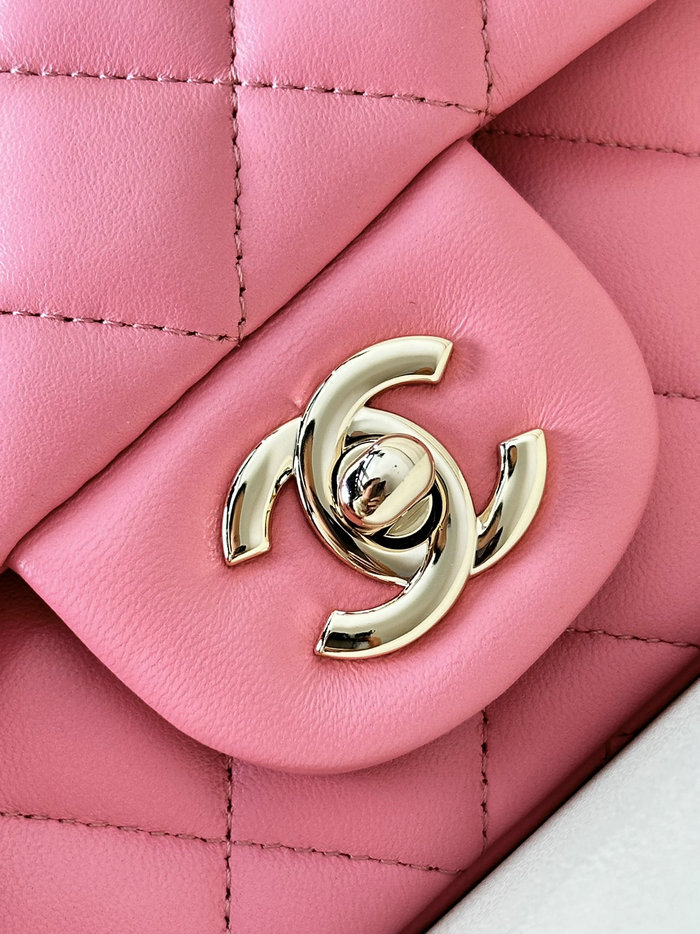 Small Chanel Lambskin Flap Bag A01116 Peach