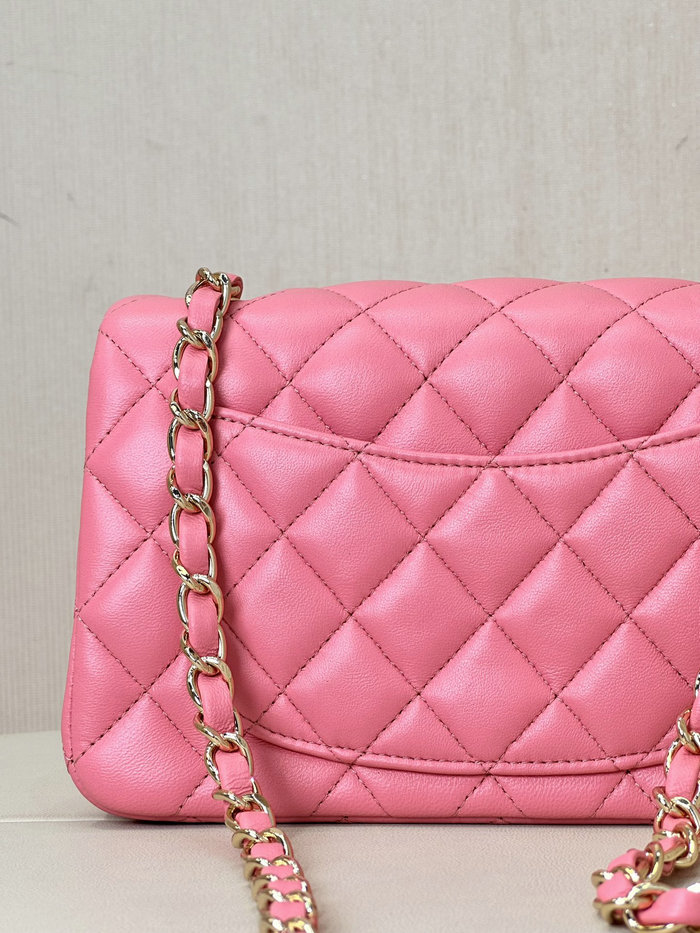 Small Chanel Lambskin Flap Bag A01116 Peach