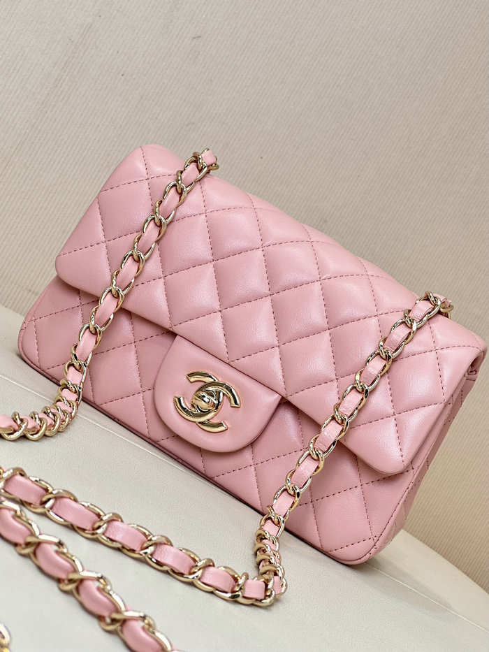 Small Chanel Lambskin Flap Bag A01116 Pink